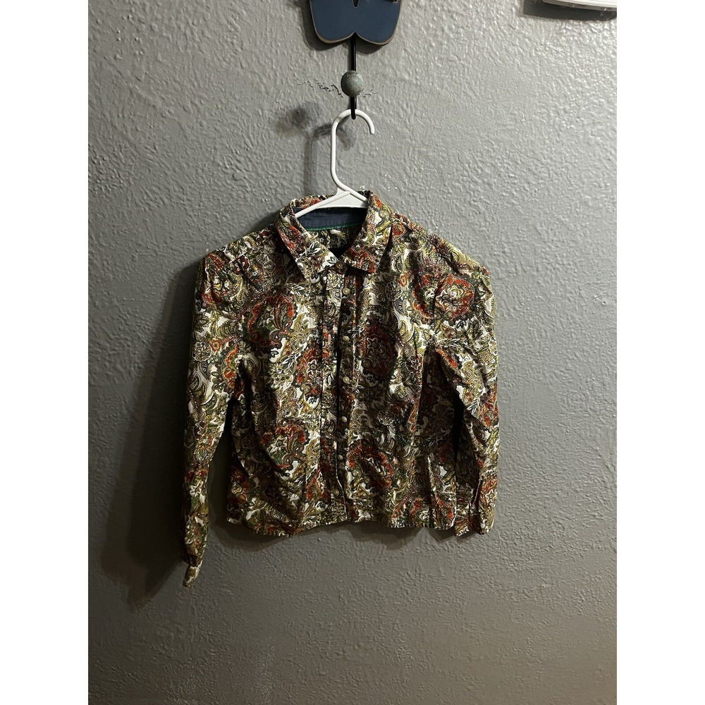 Talbots‎ Womens Size Petites 4P  Button Up Top Roll Tab Shirt